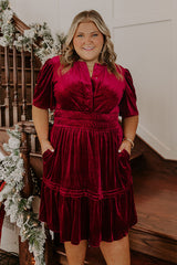 Merlot Dreams Velvet Dress Curves