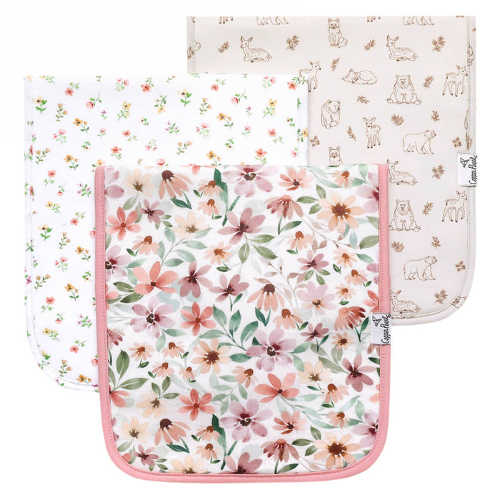 3 Pack Premium Burp Cloths - Natalie
