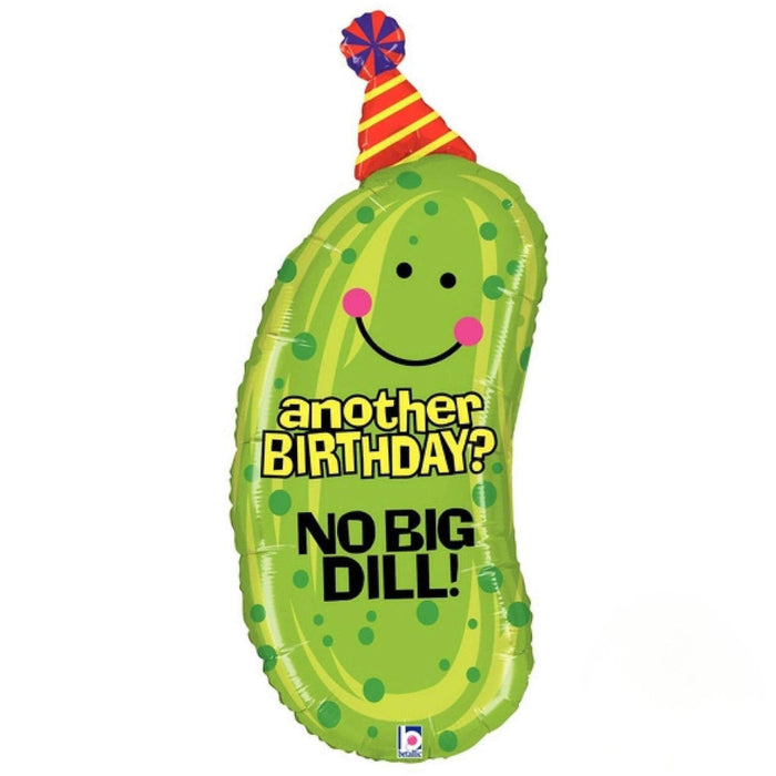 37" No Big Dill Pickle Birthday Balloon