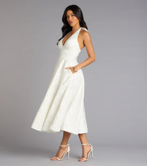 Ellen Lace-Up Halter A-Line Midi Formal Dress