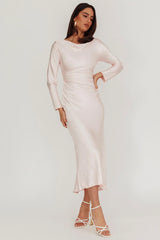 Loveland Cowl Back Midi Dress Baby Pink