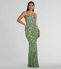 Meredith One-Shoulder Sequin Formal Dress