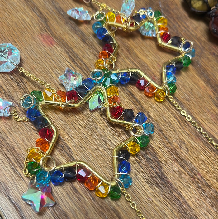 7 Chakra Heart and Star Sun Catcher