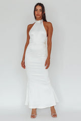 Fifth Avenue Bow Back Maxi Dress White