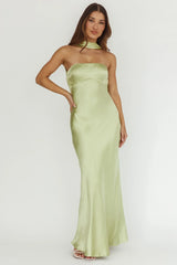 Damsel Reverse Halter Maxi Dress Pistachio
