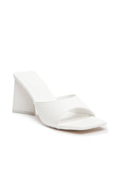 BiLLiNi Gracen Triangle Block Heel White