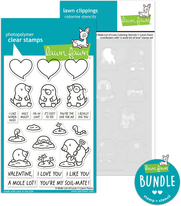 a mole lot of love (stamp+coloring stencil bundle)