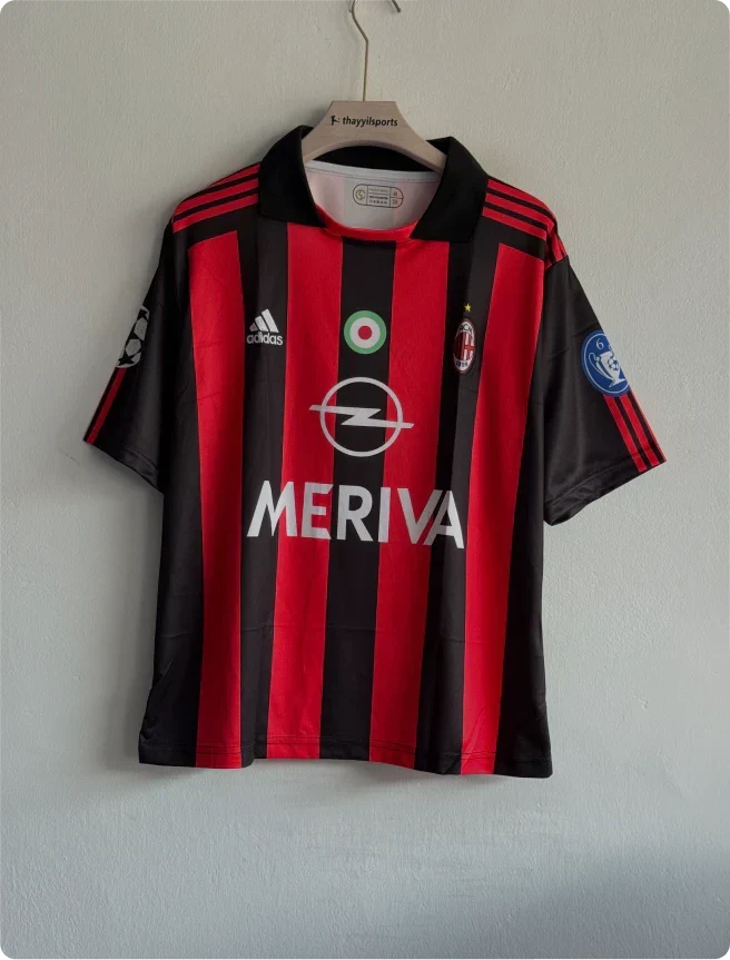ACMILAN 2003-04 HOME KIT RUI COSTA FIVESLEEVE POLO