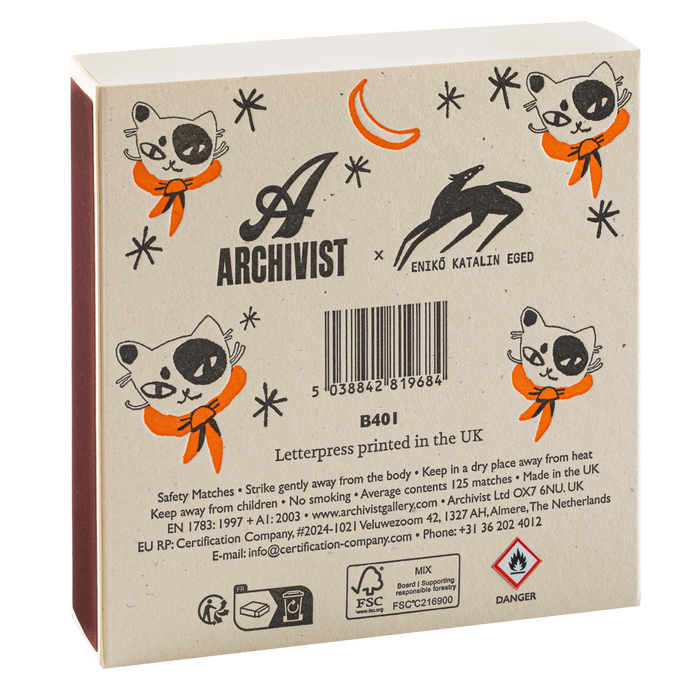 Archivist US Safety Matches - Black Spotted Kitten