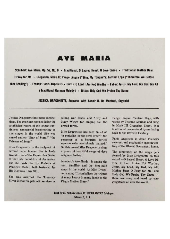 Ave Maria: St. Anthony's Guild CD