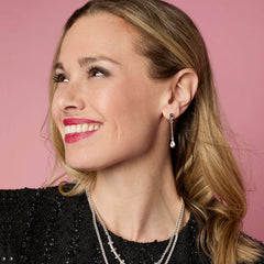 Baguette Stone Chain Drop Earrings - Gold