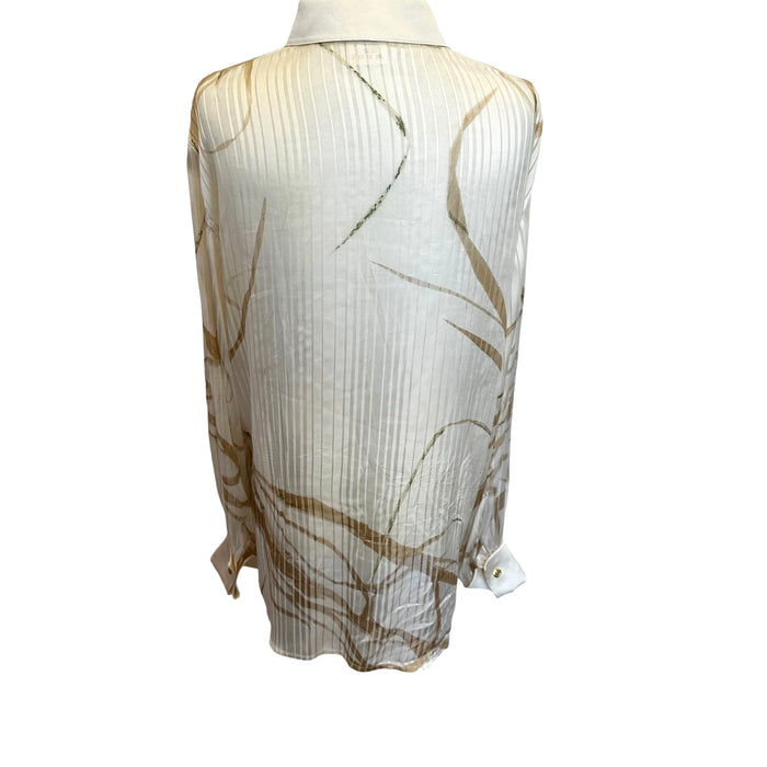 Beige & Gold Silk Shirt - M