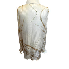 Beige & Gold Silk Shirt - M