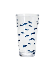 Blue Fish Acrylic Tall Drinking Glass, Set of 2