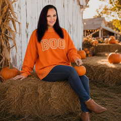 Boo Mockneck Pre-Order in Christmas-theme polka dot print