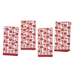 Botanica Set of 4 Block Print Cloth Napkins