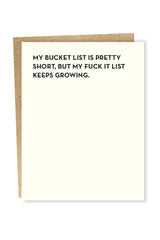 Bucket List Card