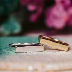 Class of 2026 Flat Top Gold Ring - Silver Class Ring 2026 Salt and Sparkle