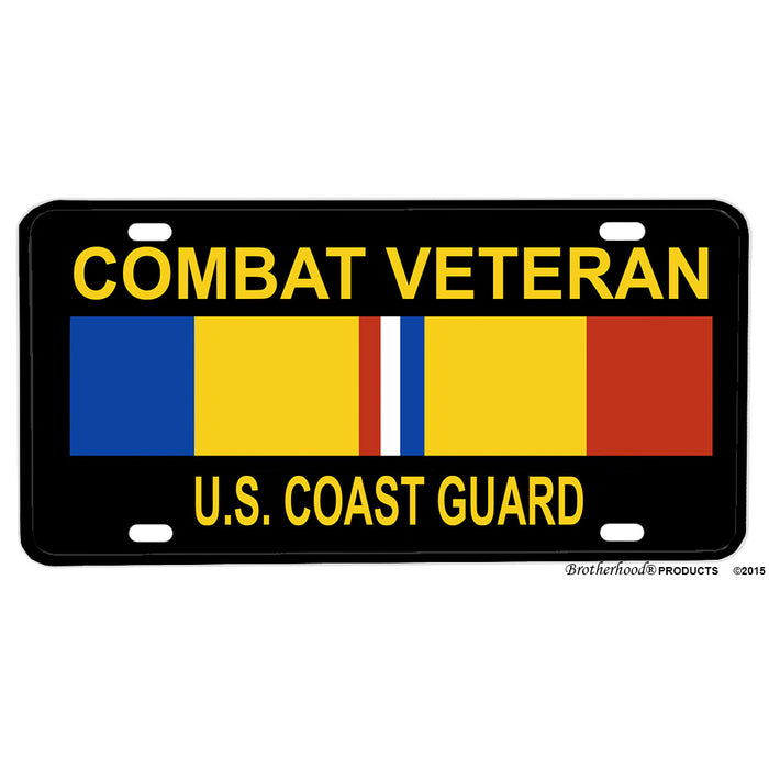 Coast Guard Combat Veteran Design Aluminum License Plate