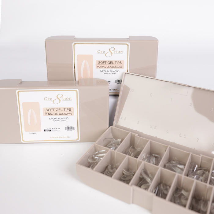Cre8tion Soft Tips - Almond Short Small Box (224pcs)