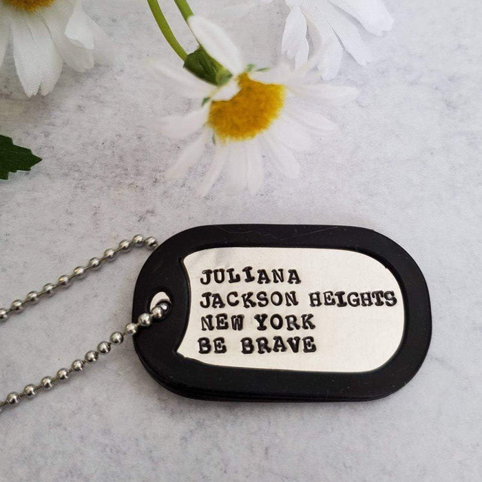 Custom Military Themed Dog Tag for Tweens Salt and Sparkle