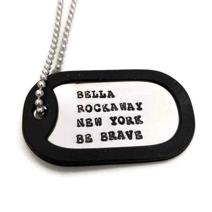 Custom Military Themed Dog Tag for Tweens Salt and Sparkle