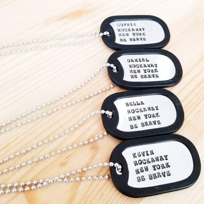 Custom Military Themed Dog Tag for Tweens Salt and Sparkle