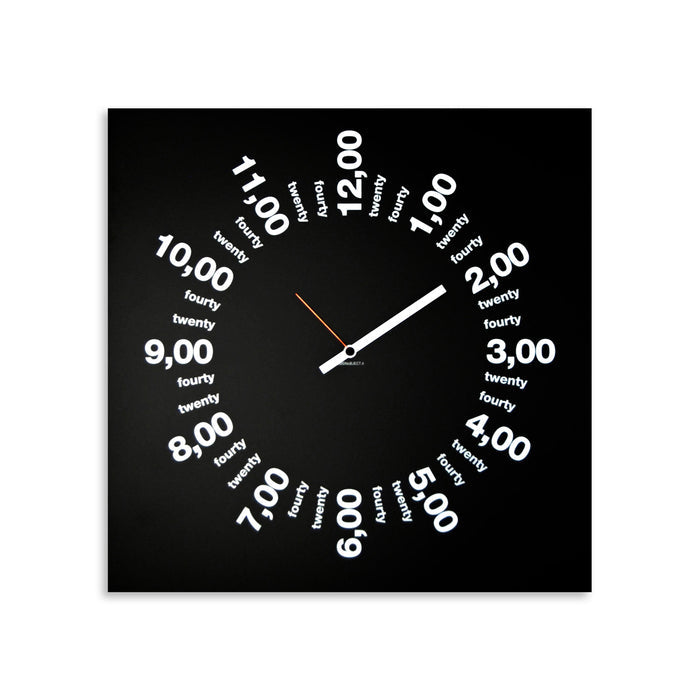 Design Object - Only Hours Black Wall Clock - Made in Italy - Time for a Clock