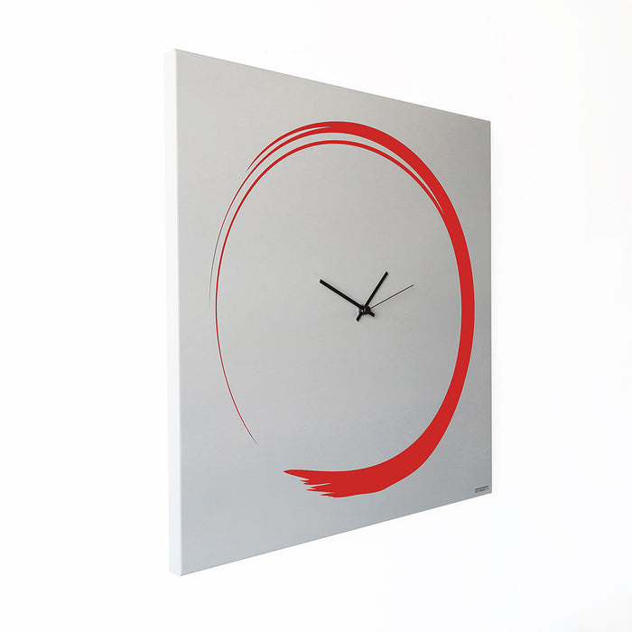 Light Grey and Red Print / 80x80cm