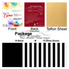 Discounted 20pcs Black & White Matte Heat Transfer Vinyl 12"x10" HTV Bundle