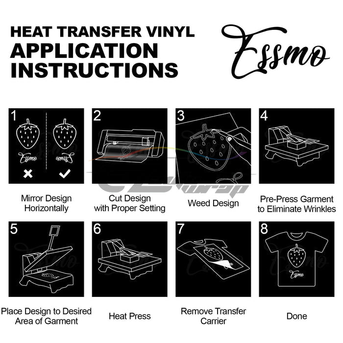 Discounted 20pcs Black & White Matte Heat Transfer Vinyl 12"x10" HTV Bundle
