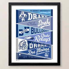 Drake University Pennants Print