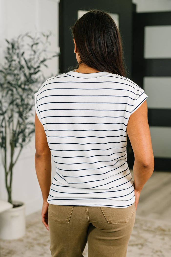Everything In Between Striped Cap Sleeve Tee – alternate view 5