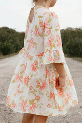 HELLO MINI Twirling In Tulips Dress White