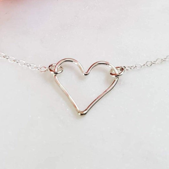 Floating Open Heart Necklace Salt and Sparkle