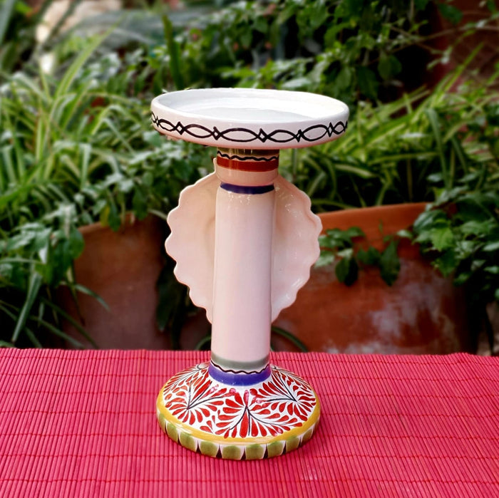 Flower Heart 4.5" Candle holder 7.7" H MultiColors