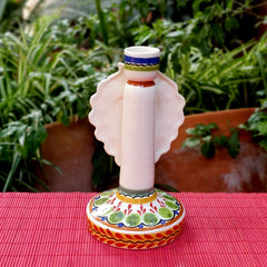 Flower Heart Candle holder 7.7" H MultiColors