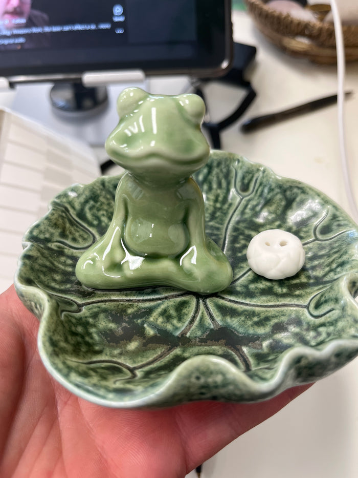 Frog on Lily Pad Incense Stick Holder