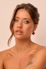 Garnet Whimsy Earrings - Red