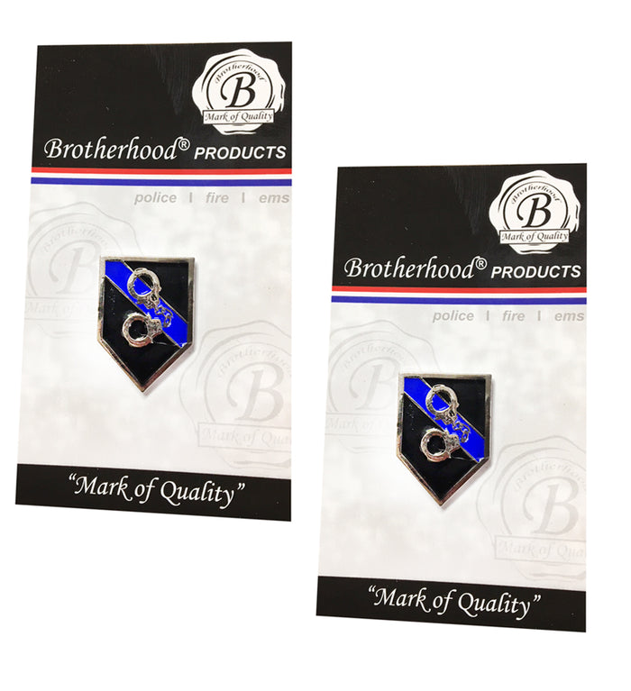 Tools of the Trade Handcuffs Thin Blue Line Law Enforcement Lapel Pin