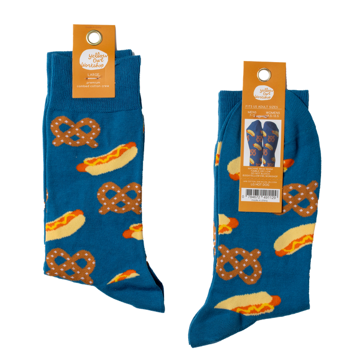 Hot Dog & Pretzel - Large Crew Socks