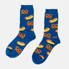 Hot Dog & Pretzel - Small Crew Socks