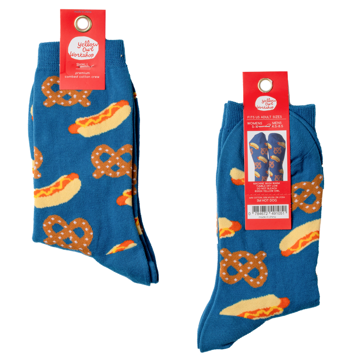 Hot Dog & Pretzel - Small Crew Socks