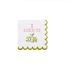 "I Like it Dirty" 3-Ply Paper Cocktail Napkin with Scalloped Edge