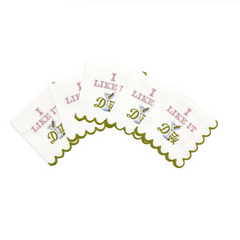 "I Like it Dirty" 3-Ply Paper Cocktail Napkin with Scalloped Edge