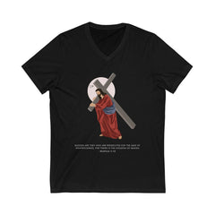 Jesus Christ - Blessed are the persecuted Unisex V-Neck