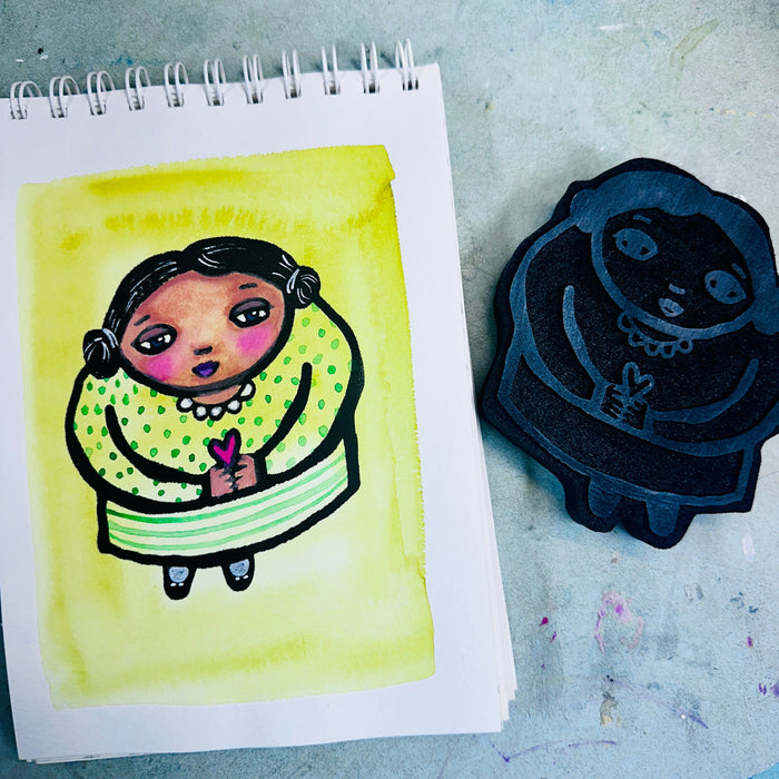Kae Pea | Girly with Heart | Art Foam Stamp