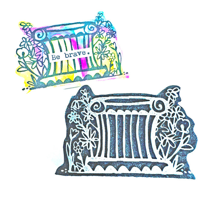 Kae Pea | On a Pedestal | Art Foam Stamp