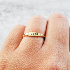 KARMA Dainty Gold  or Silver Ring Salt and Sparkle