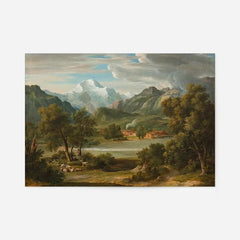 Lauterbrunnertal Near Unterseen Print by Joseph Anton Koch, fine art poster, unframed